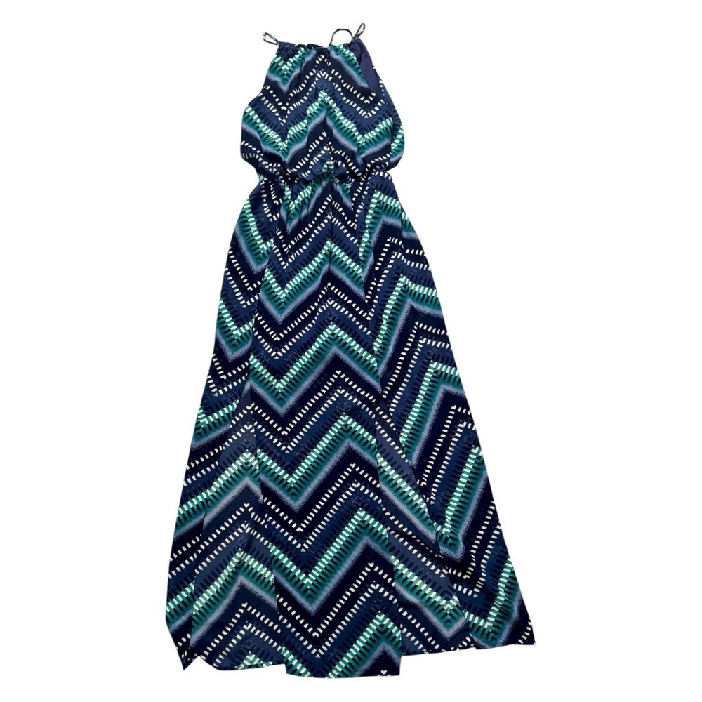 Blue Chevron Printed Sleeveless Maxi by Maurices